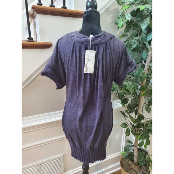 Miilla Women's Blue Acrylic V-Neck Short Sleeve Pullover Knit Sweater Size M - Picture 9 of 12